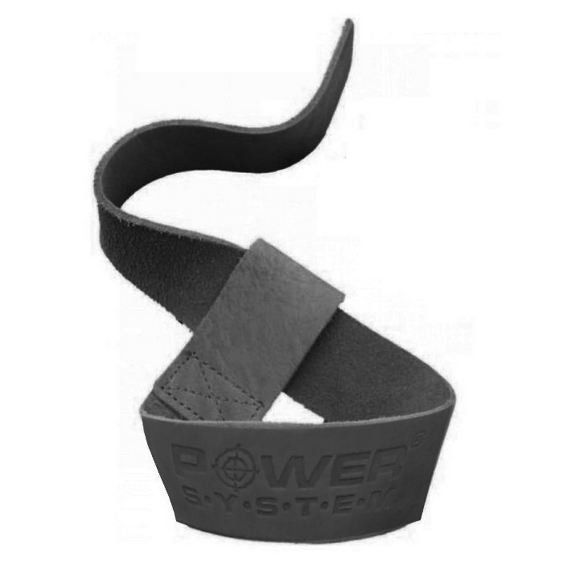 Лямки для тяги шкіряні PS-3320 Leather Straps Power System 3320BK-0 Black