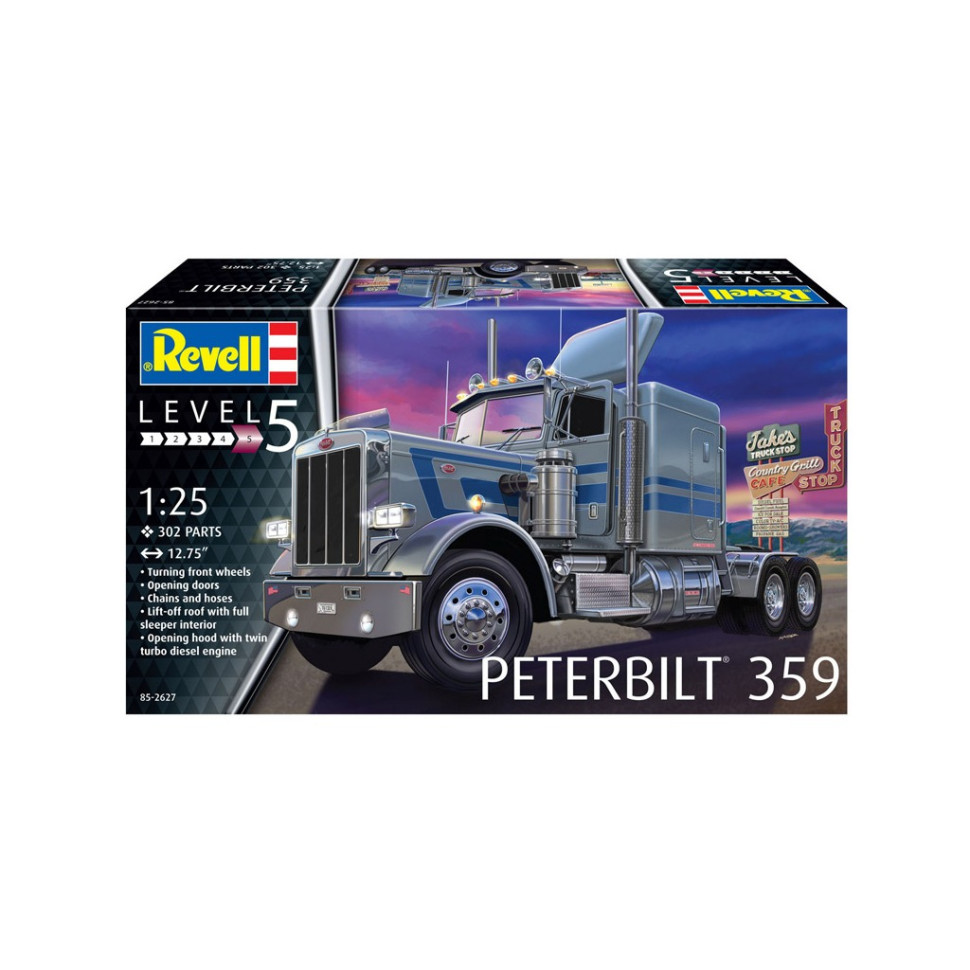 Сборная модель-копия Грузовой тягач Peterbilt 359 Revell RVL-12627 уровень 5, 1:25