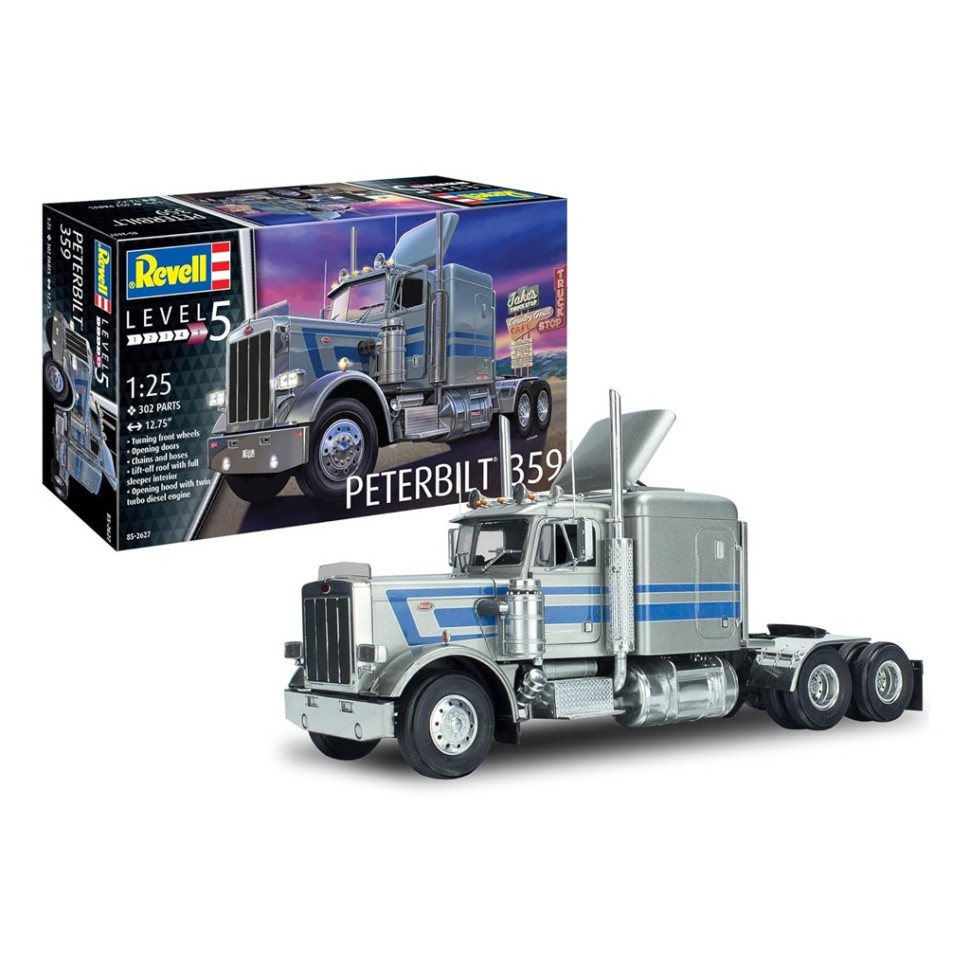 Сборная модель-копия Грузовой тягач Peterbilt 359 Revell RVL-12627 уровень 5, 1:25