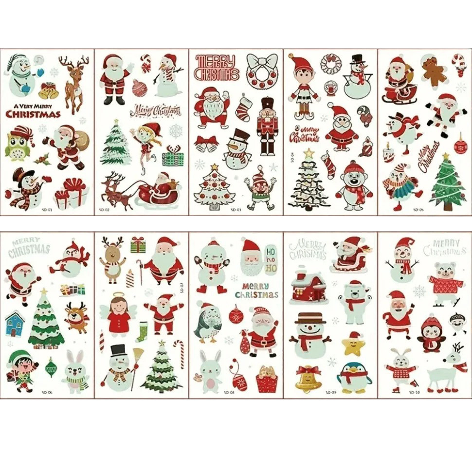 Набор детских временных тату «Рождество» Fresh Tattoo kids-tatto-set10-christmass