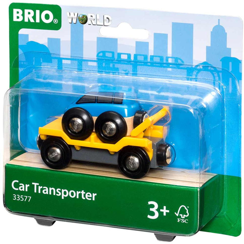 Вагон-автовоз для детской железной дороги BRIO 33577-BR, дерево, пластик 2 элемента в комплекте