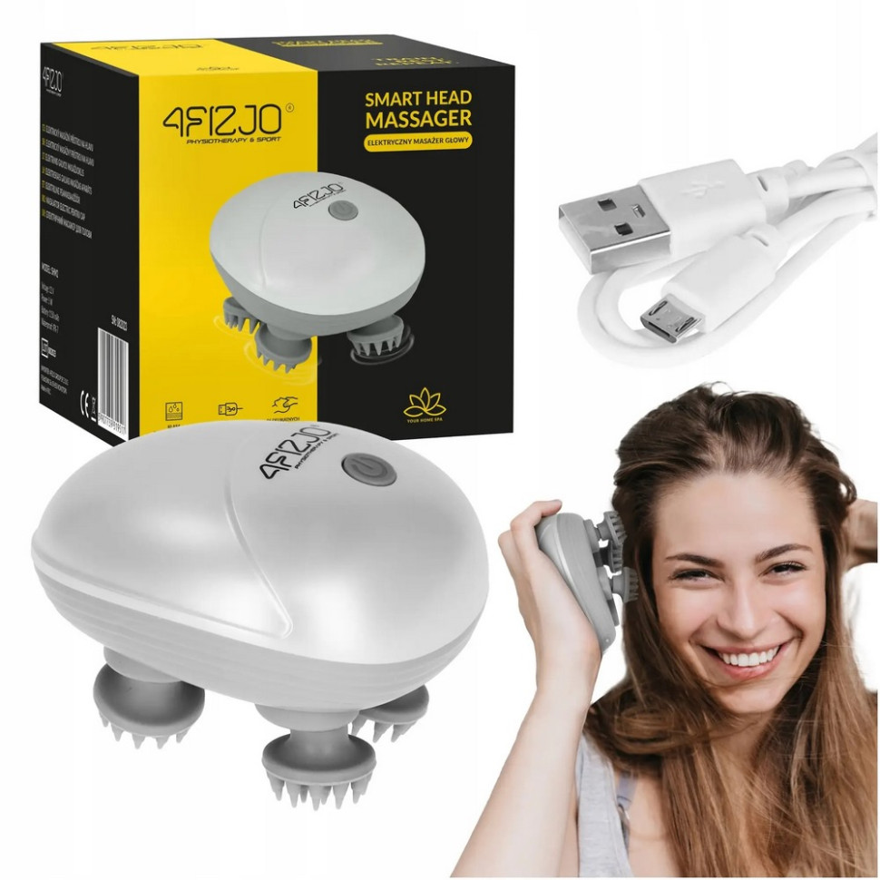 Електричний масажер для голови Smart Head Massager 4FIZJO 4FJ0619 White
