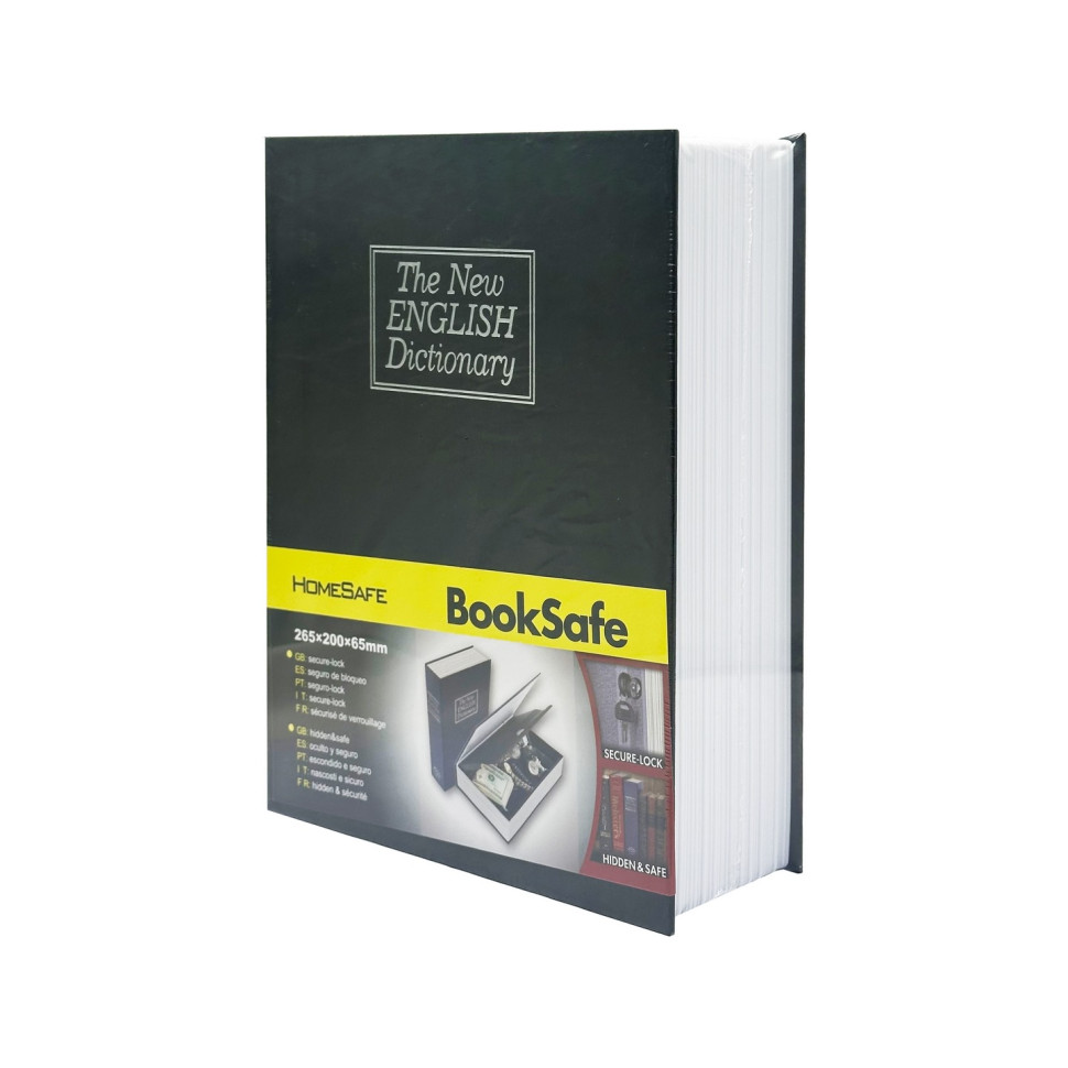 Сейф-книга с ключем для хранения Sparta KBS-803(Black) большая, 26,5х20х6,5 см