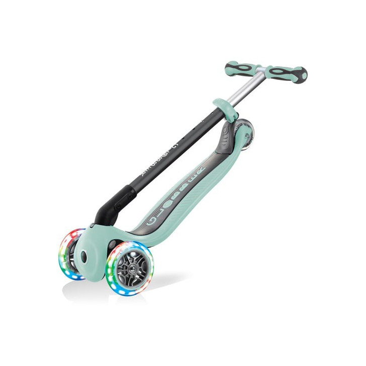 Детский самокат 3-х колесный GO UP DELUXE LIGHTS GLOBBER 646-206 мятный, 5в1, колеса светящиеся 20/50кг