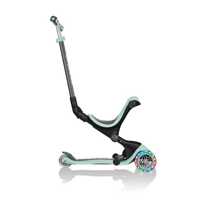 Детский самокат 3-х колесный GO UP DELUXE LIGHTS GLOBBER 646-206 мятный, 5в1, колеса светящиеся 20/50кг