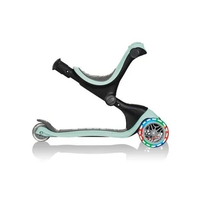 Детский самокат 3-х колесный GO UP DELUXE LIGHTS GLOBBER 646-206 мятный, 5в1, колеса светящиеся 20/50кг