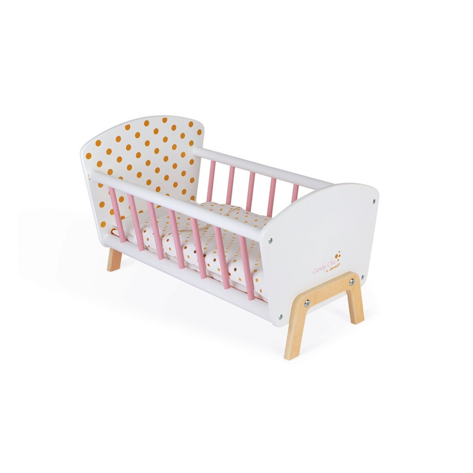 Кровать для куклы Janod J05889 белая, деревянная 49,5 х 30 х 30 см
