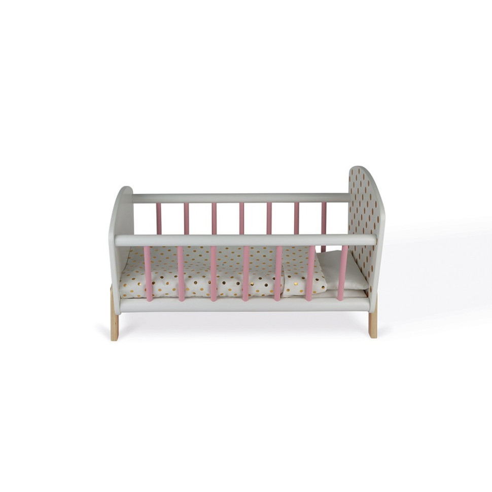 Кровать для куклы Janod J05889 белая, деревянная 49,5 х 30 х 30 см