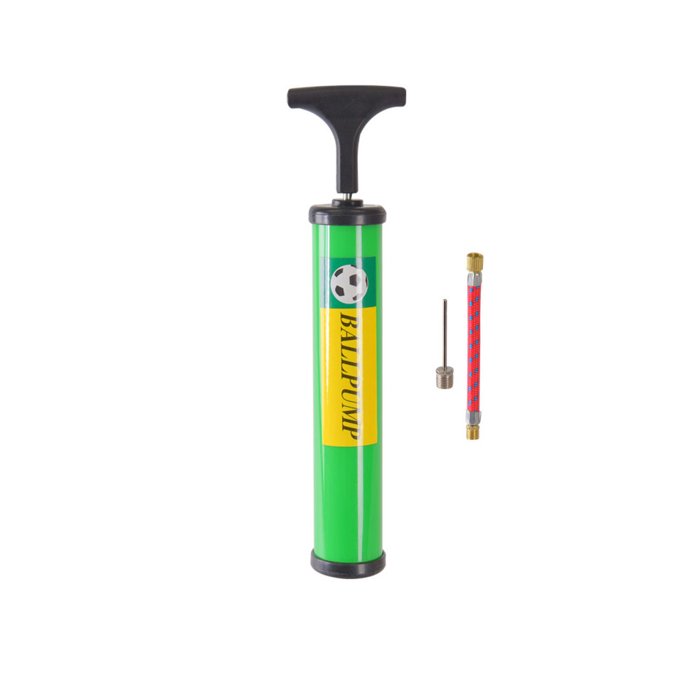 Ручний насос для м'ячів Bambi N41504(Green) 25 см, голка для накачування та гнучкий шланг
