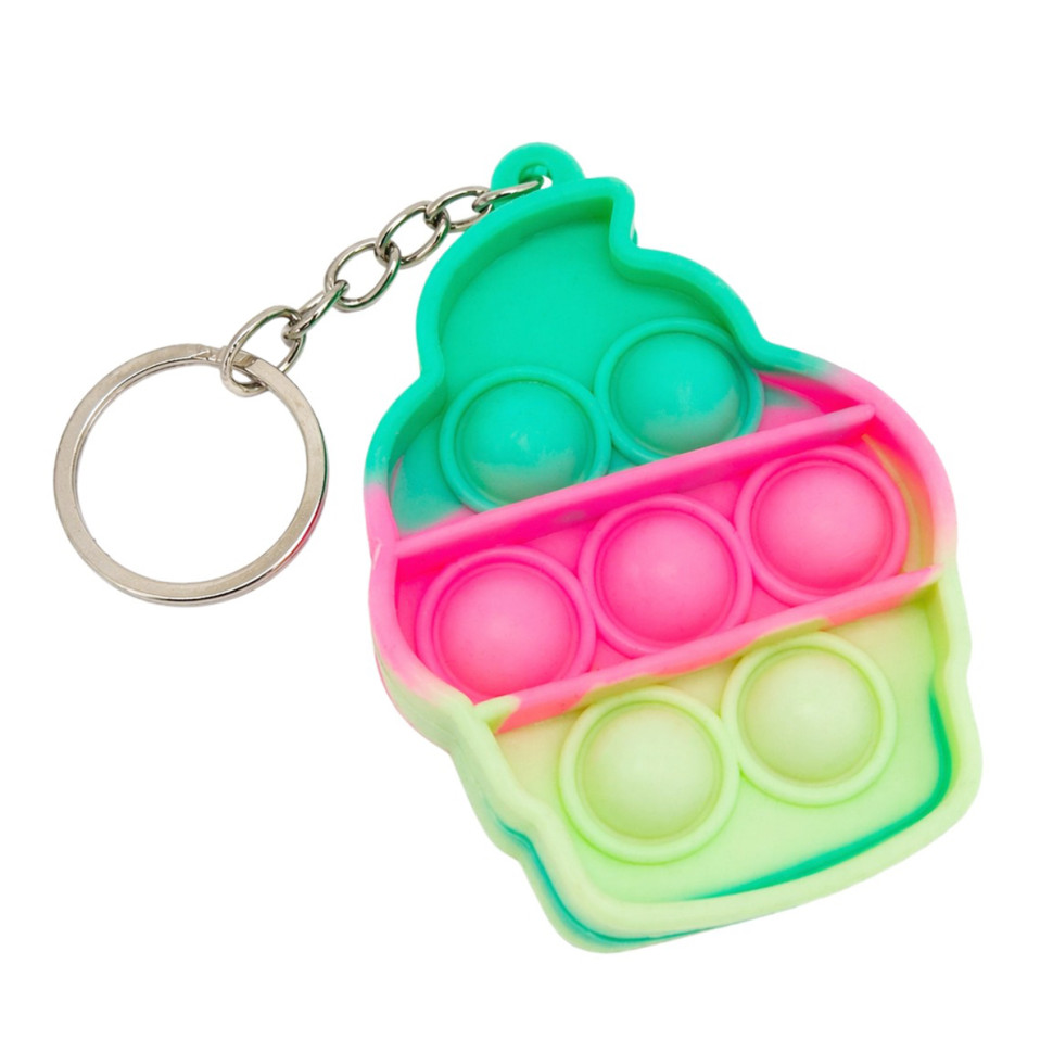 Детский антистресс-брелок Pop It мини Мороженое Bambi AA3641-1 силикон, 6,4х4,8х1 см