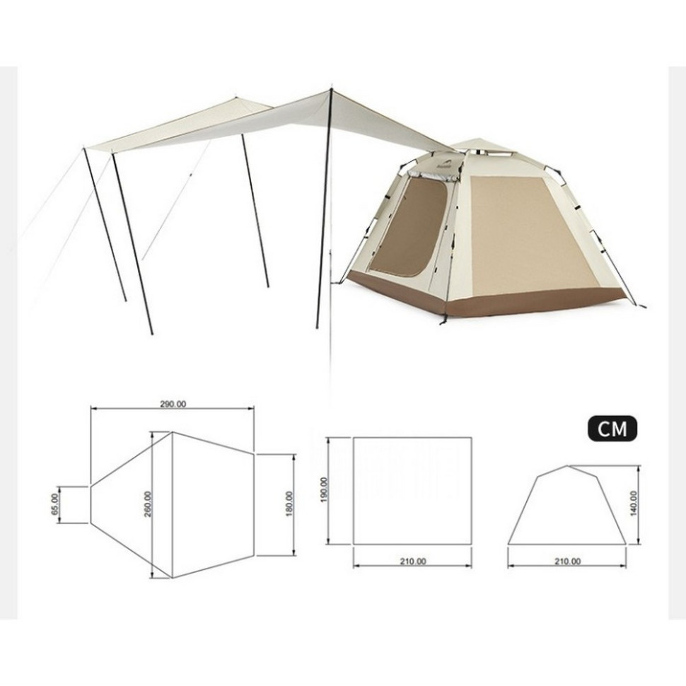 Намет тримісний автоматичний з тентом Ango Picnic CNK2450WS021 Naturehike 6976023922817