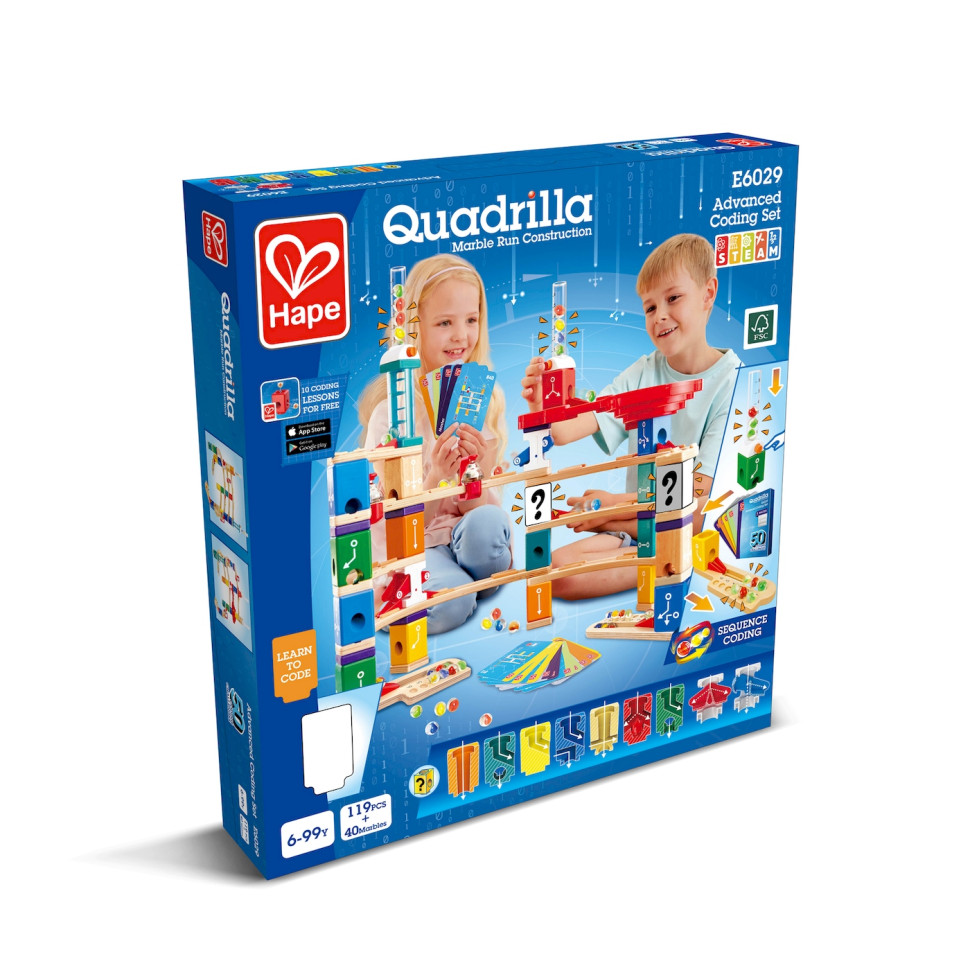 Конструктор-лабиринт Quadrilla Программирование Hape E6029, 159 деталей