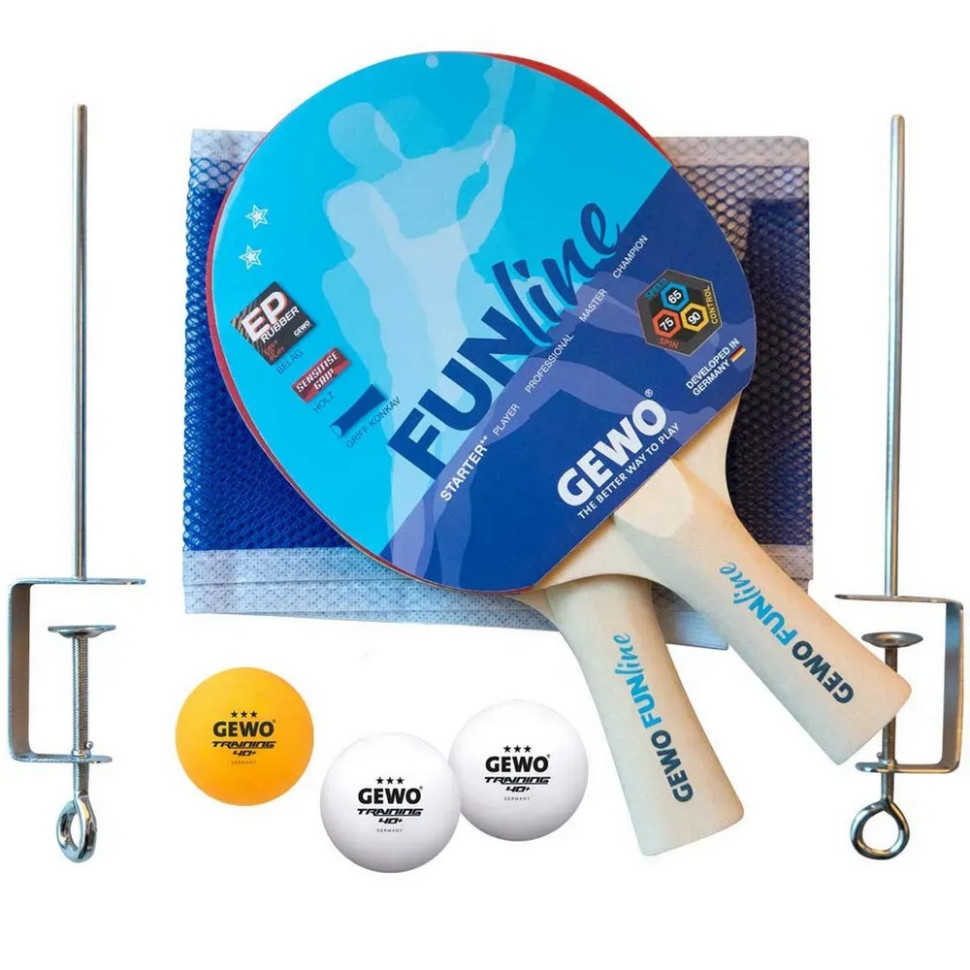 Набір для настільного тенісу Free Time 2 Bats 3 Balls Gewo 931305 + сітка 