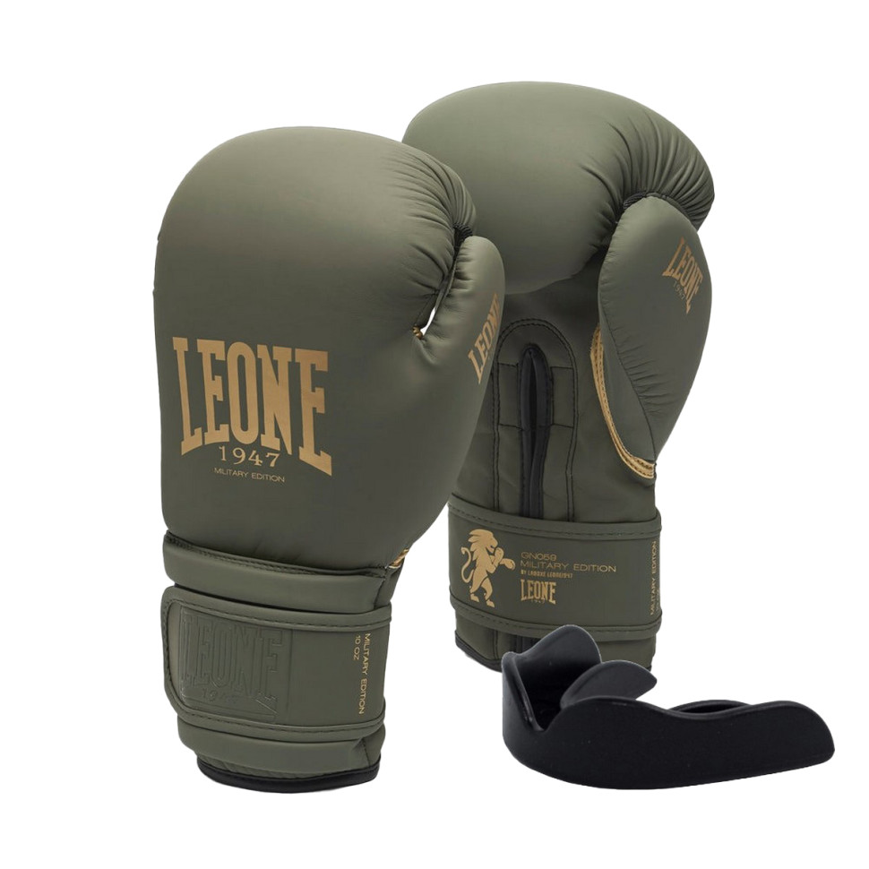Боксерские перчатки GN059G MILITARY EDITION Leone GN059G_Green_16oz 16 унций (капа в комплекте)