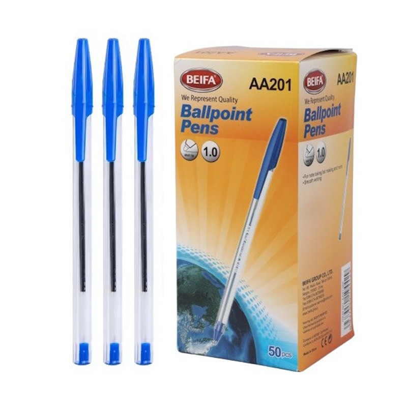 Набор шариковых ручек Bambi AA201 синий, 1,0 мм, 50 штук в упаковке