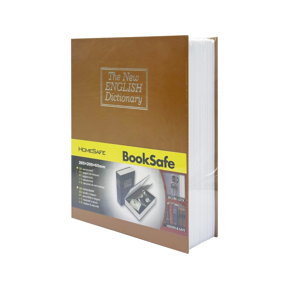 Сейф-книга с ключем для хранения Sparta KBS-803(Brown) большая, 26,5х20х6,5 см