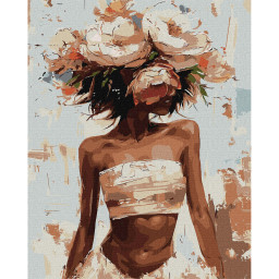 Картина по номерам "Цветочная шляпка" Идейка KHO8438, 40х50 см