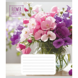 Тетрадь общая "Цветочная композиция" Leader 048-600186L-5 в линию, 48 листов 