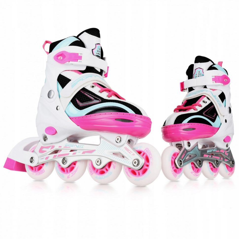 Роликовые коньки SportVida 4 в 1 SV-LG0033 размер 39-42 White-Pink-Blue