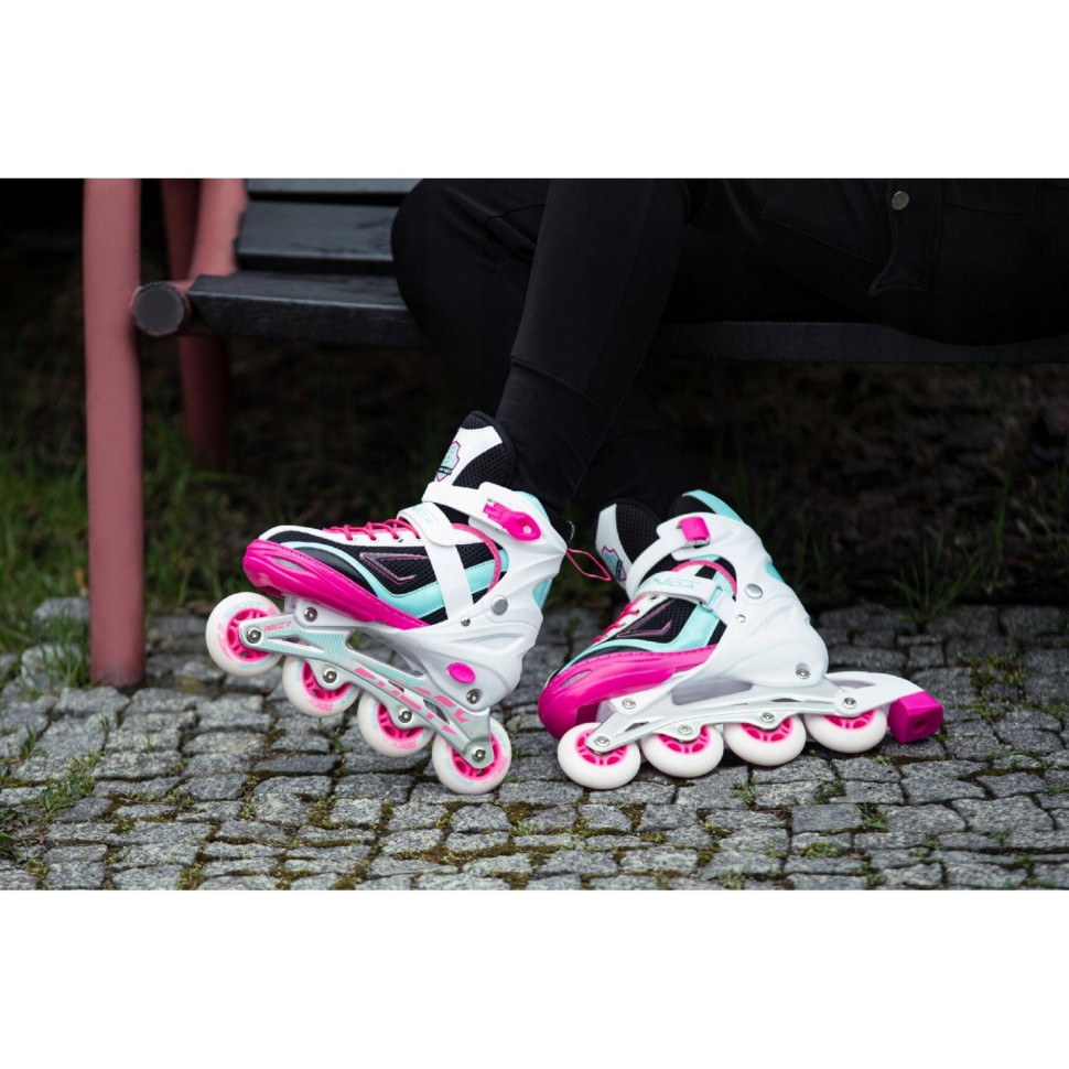 Роликовые коньки SportVida 4 в 1 SV-LG0033 размер 39-42 White-Pink-Blue