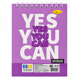 Блокнот для записей "YES you can" А6 Апельсин АП-1711-10, 40 листов, пружина сверху