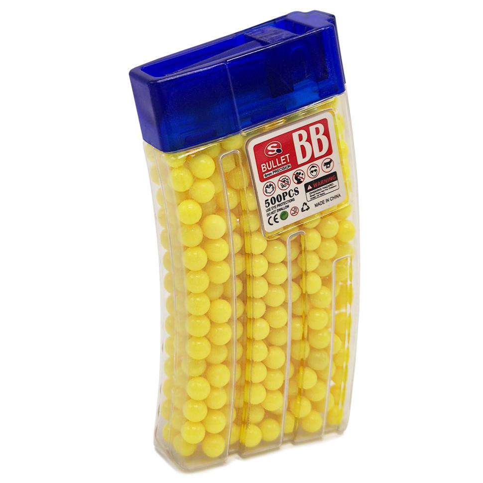 Кульки для дитячої зброї Bambi TD2023133(Yellow) пластик 6 мм, 500 шт