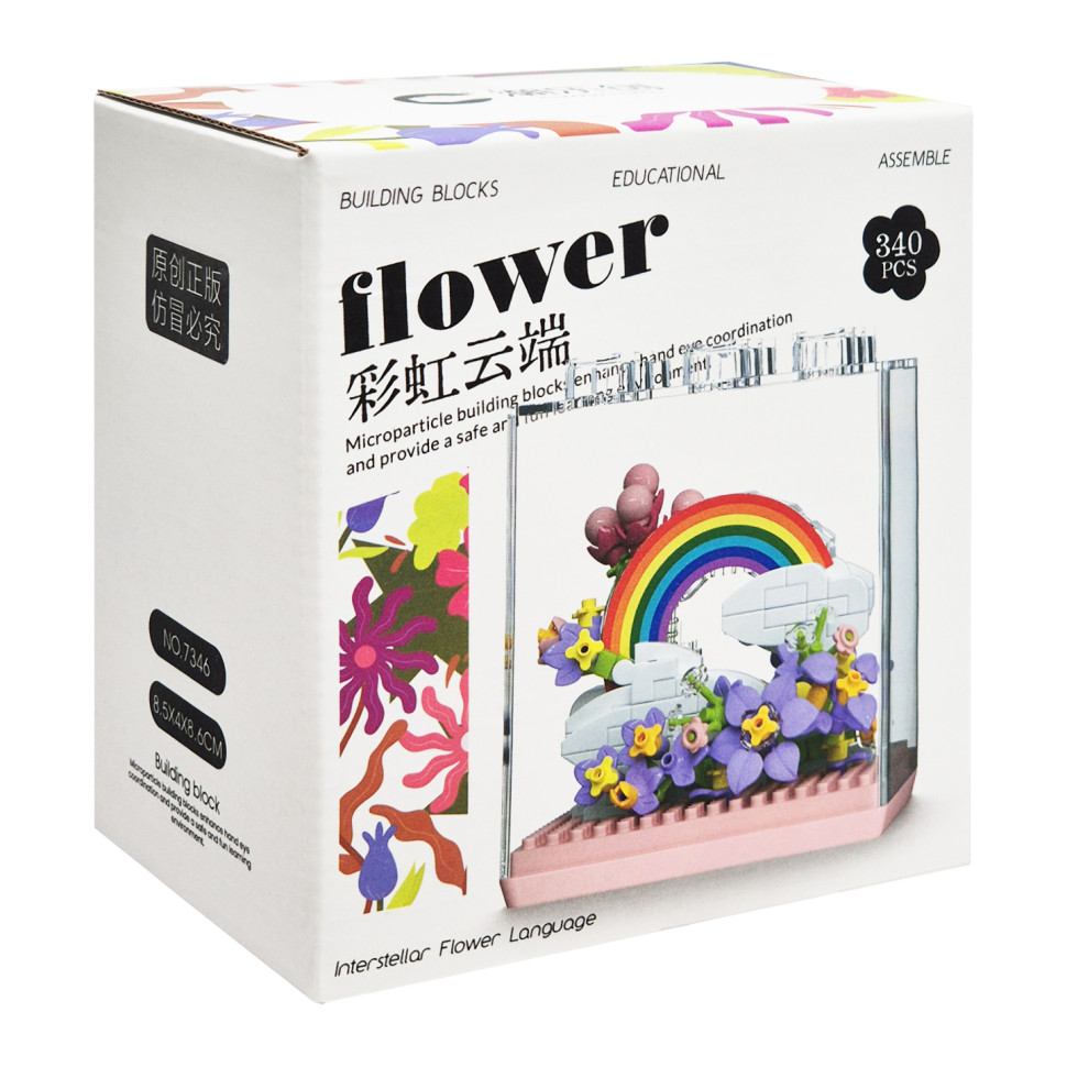 Детский Конструктор Flower Language Bambi 7346 в колбе, 340 деталей