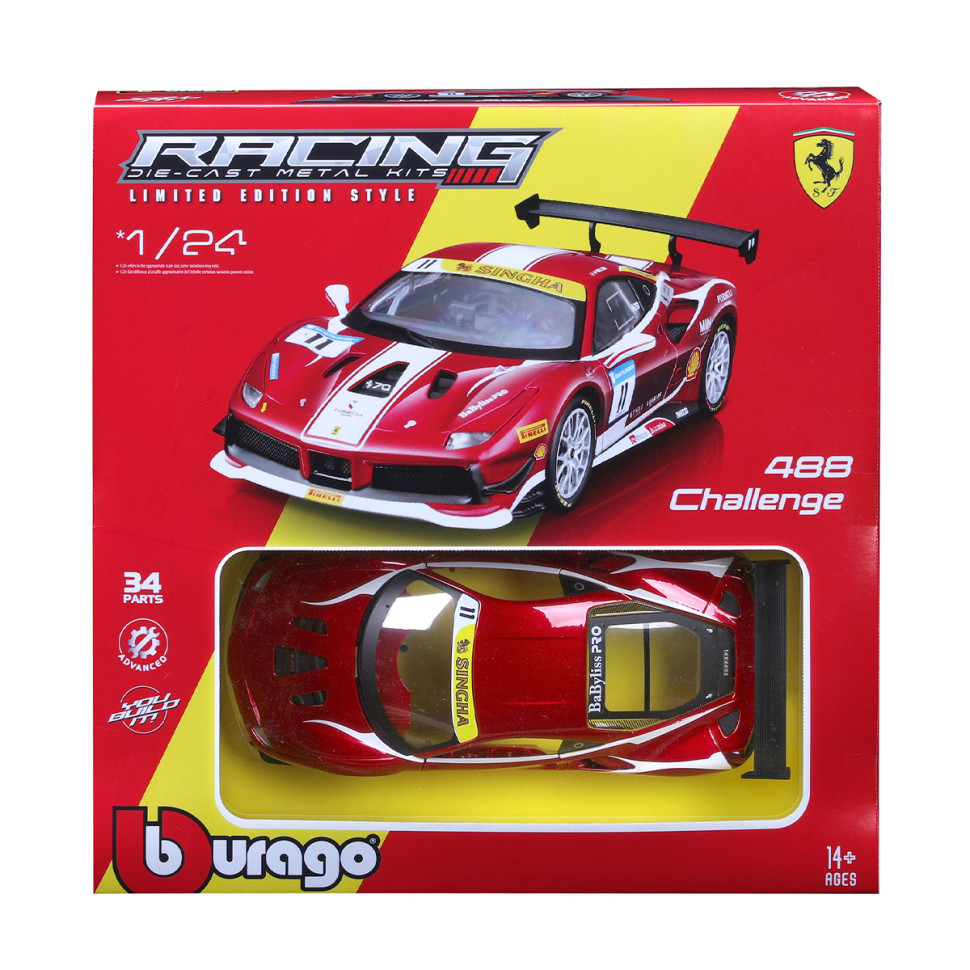 Авто-конструктор Ferrari 488 Challenge Bburago 18-26586 масштаб 1:24