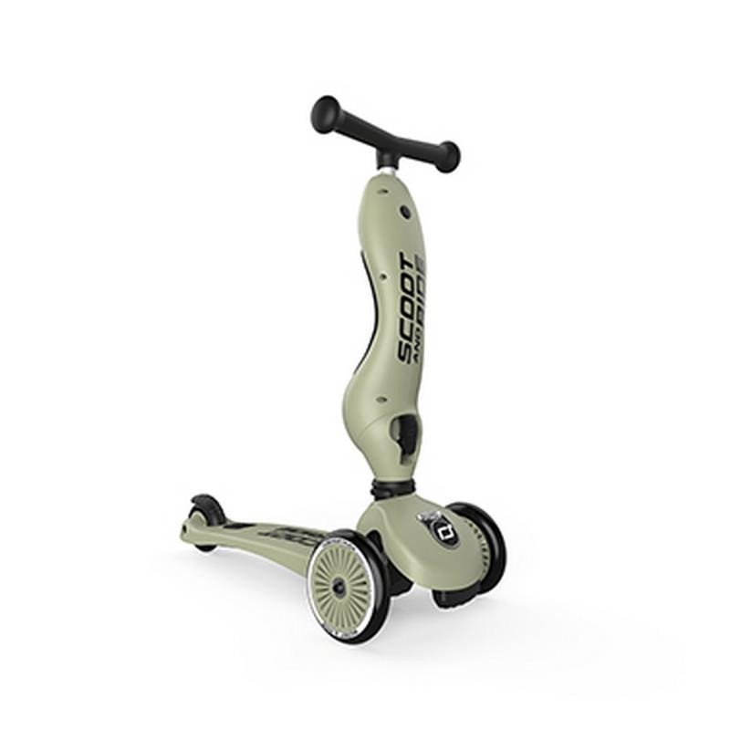 Самокат трехколесный 3 в 1 Highwaykick-1 Scoot and Ride SR-160629-OLIVE оливковый, до 50 кг