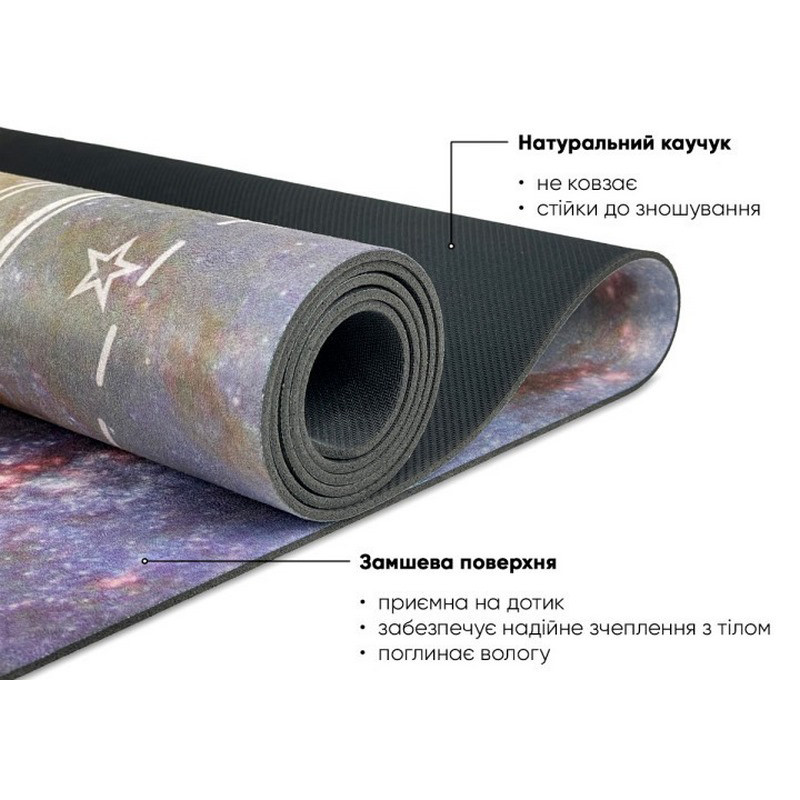 Коврик для йоги Light BlueMoon EasyFit EF-1926-3 замша-каучук 183 х 61 см