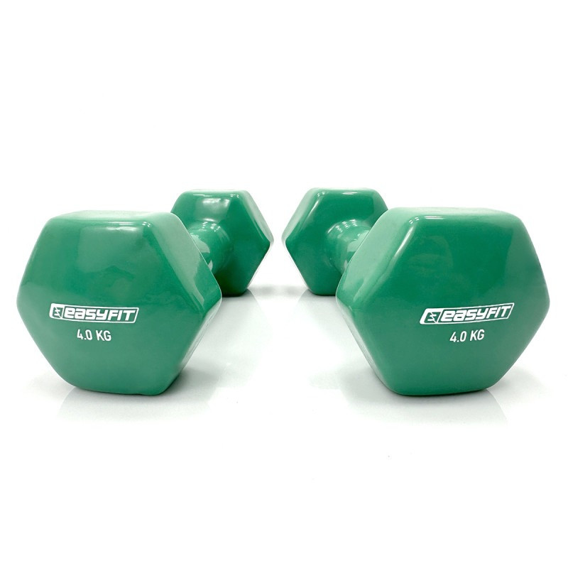 Гантель для фитнеса с виниловым покрытием EasyFit EF-0040-GN, зеленый 4 кг
