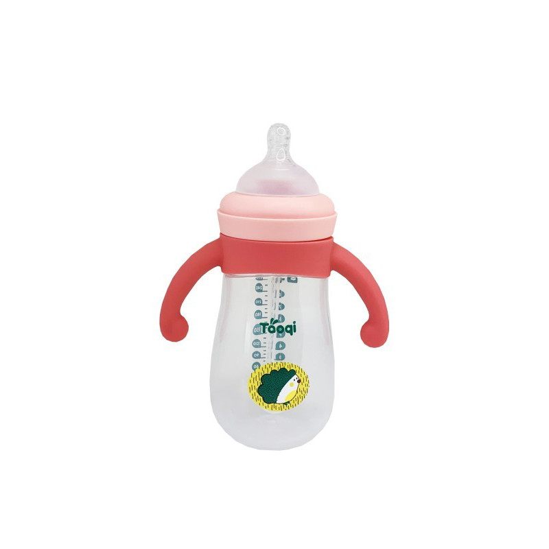 Пляшечка пластикова з силіконовими ручками Mega Zayka MGZ-0200(Pink) 260 мл