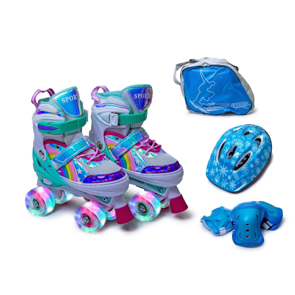 Комплект ролики-квады и снаряжение Scale Sports 946572175 тиффани, размер 34-37