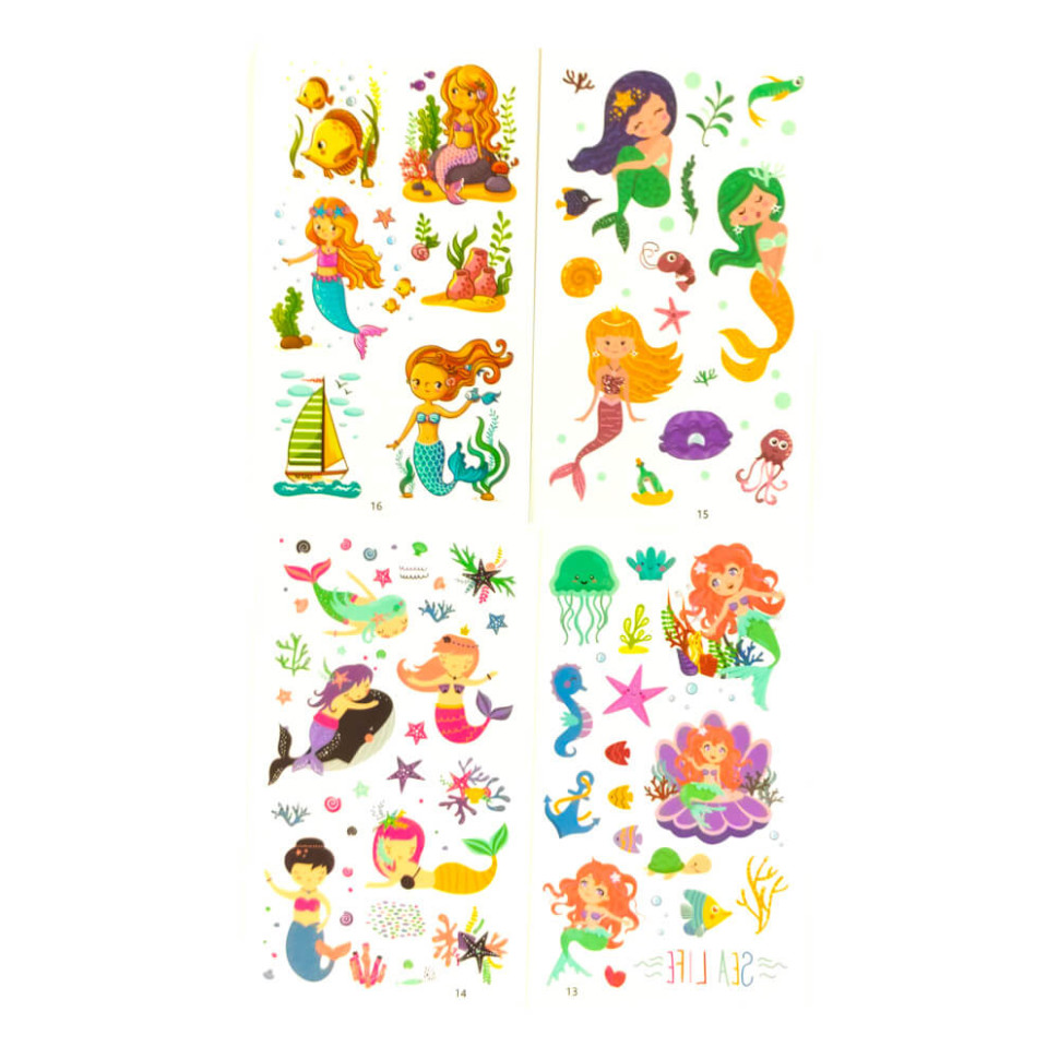 Набор детских временных тату «Русалки» Fresh Tattoo tattoo-kids-mini-set-mermaids