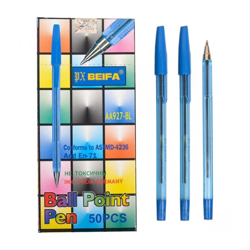 Набор шариковых ручек Bambi AA927-BL синий, 0,5 мм, 50 штук в упаковке