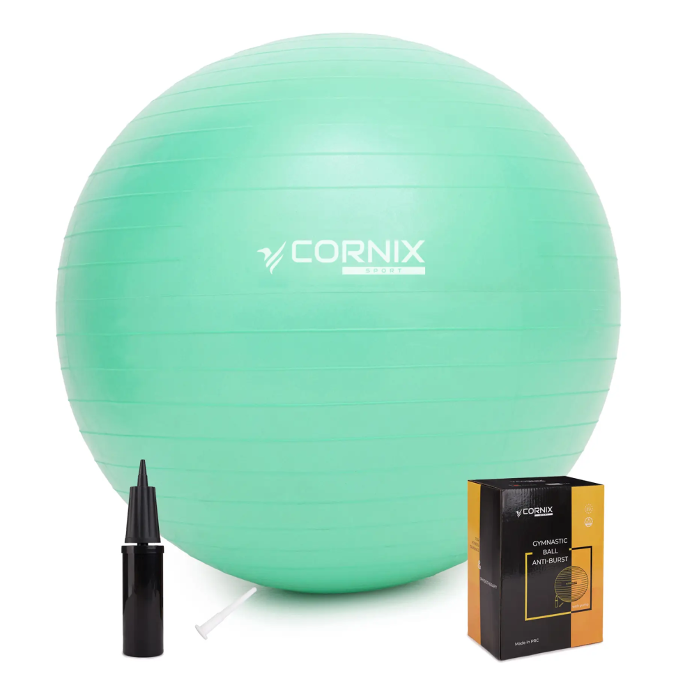 М'яч для фітнесу Anti-Burst Cornix XR-0360 XR-0360 м'ятний 55 см