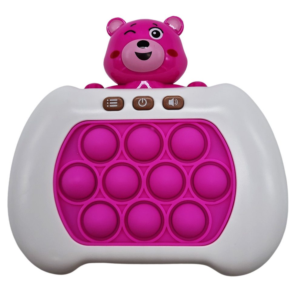 Электронная приставка Pop It консоль Quick Push Finger Press Мишка Bambi 221B-2(Pink)