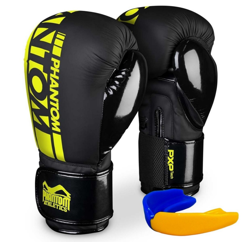 Боксерські рукавиці APEX Elastic Neon Phantom PHBG2300-16 Black/Yellow 16 унцій