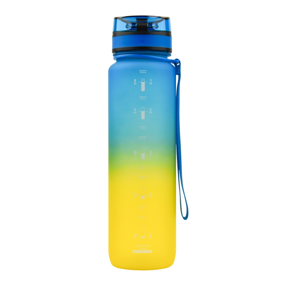Бутылка для воды UZSPACE 3038(Yellow-Blue) 1000 мл, желто-голубая