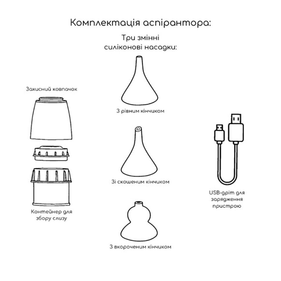 Електронний аспіратор назальний Mega Zayka MGZ-0726 три режими інтенсивності всмоктування