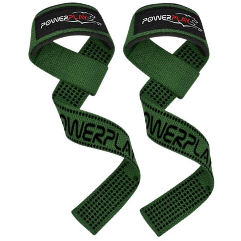 Лямки для тяги 7064 Lifting Gym Straps PowerPlay PP_7064_Green, Зеленые