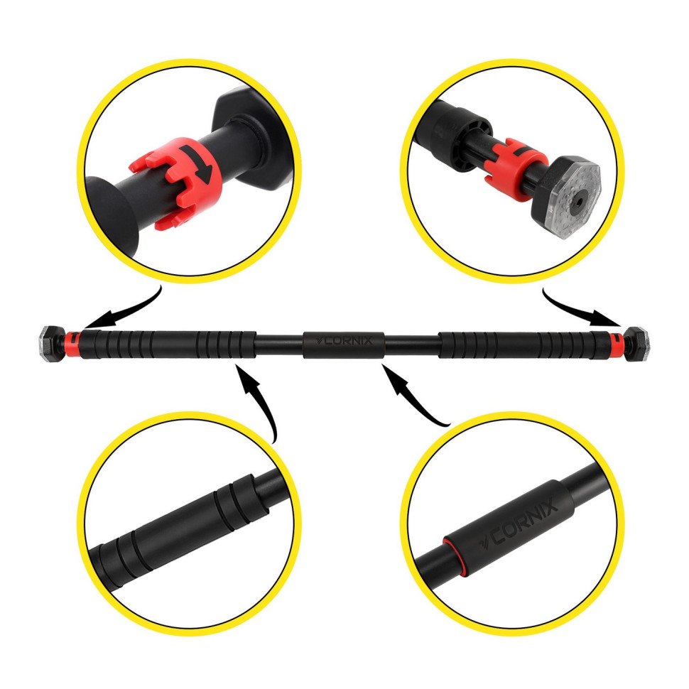 Турнік розсувний Cornix XR-0282 Black/Red, розмір 100 х 150 см