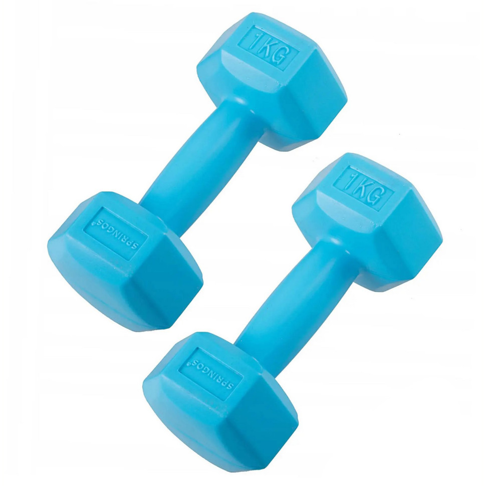 Гантели литые Hex Springos FA1030, 2 x 1 кг 
