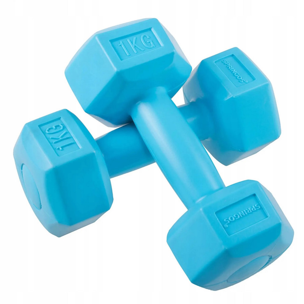 Гантели литые Hex Springos FA1030, 2 x 1 кг 