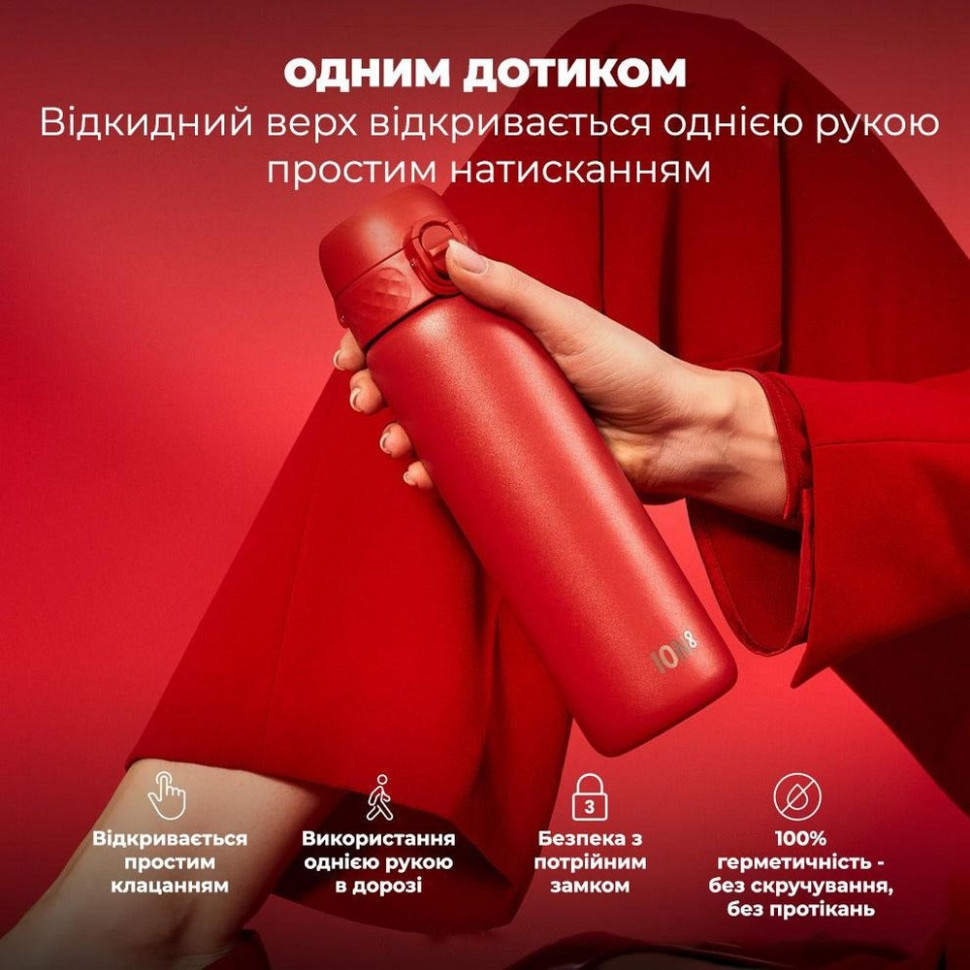 Пляшка для води вакуумна Vacuum Insulated ION8 I8TS500Red 500 мл, Red