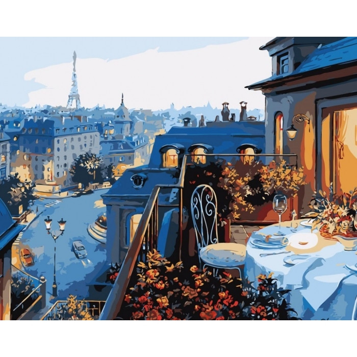 Картина за номерами. Міський пейзаж "Вид на Париж" 40х50 KHO1107 по цене 240 грн.