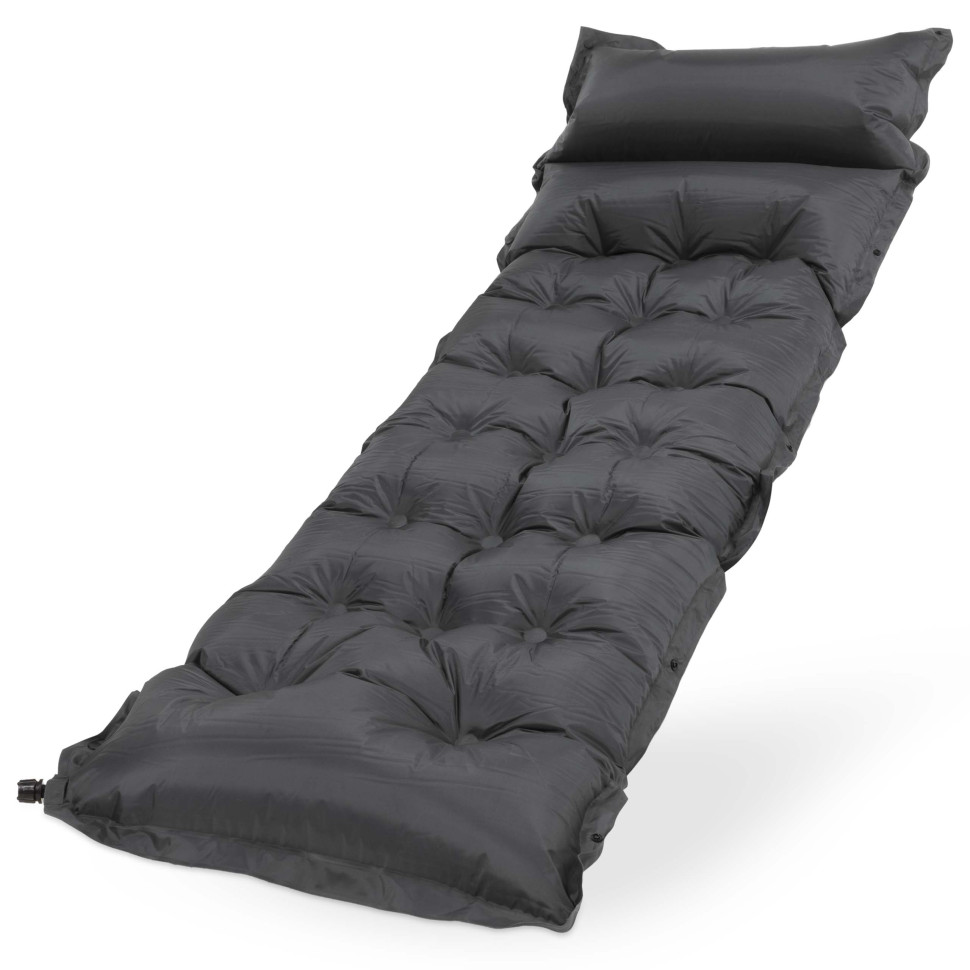 Коврик самонадувающийся с подушкой Springos PM053 Grey, до 110 кг 193x66x3,5 см