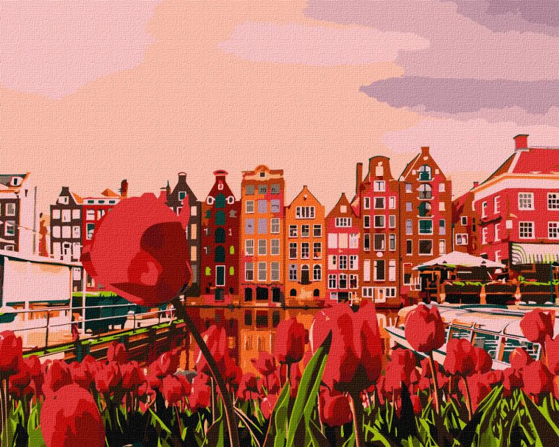 Картина за номерами "Вечірній Амстердам" Ідейка KHO2863 40х50 см по цене 240 грн.