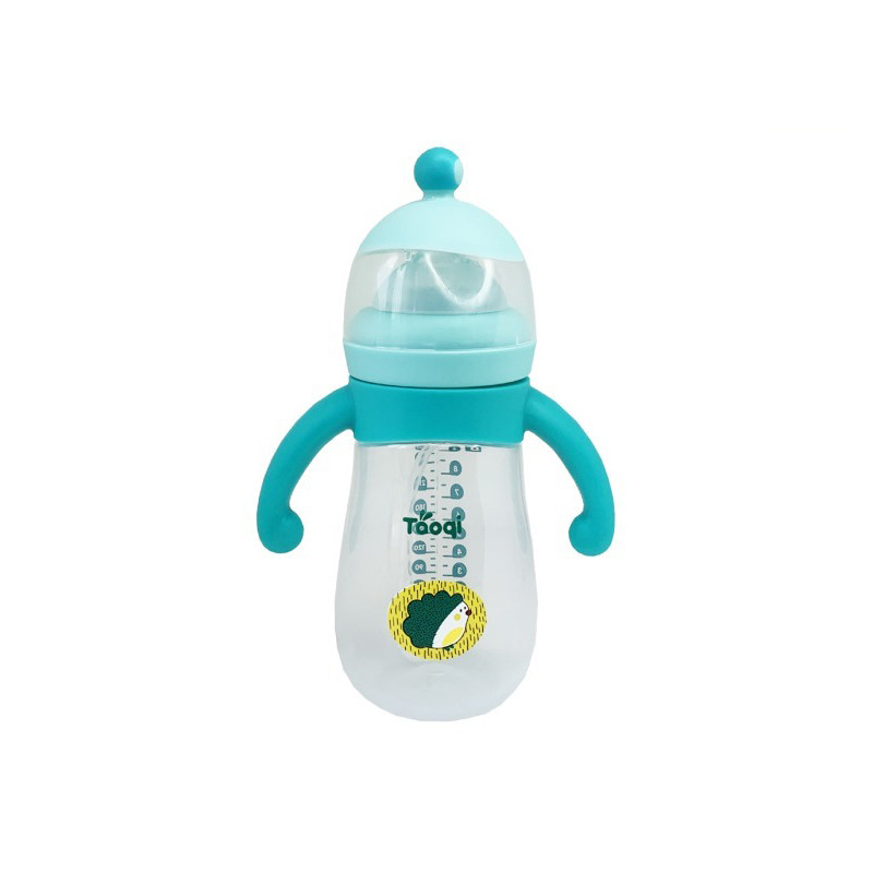 Бутылочка пластиковая с силиконовыми ручками Mega Zayka MGZ-0200(Turquoise) 260 мл