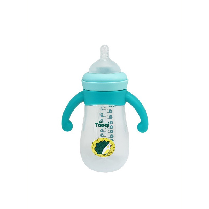 Бутылочка пластиковая с силиконовыми ручками Mega Zayka MGZ-0200(Turquoise) 260 мл